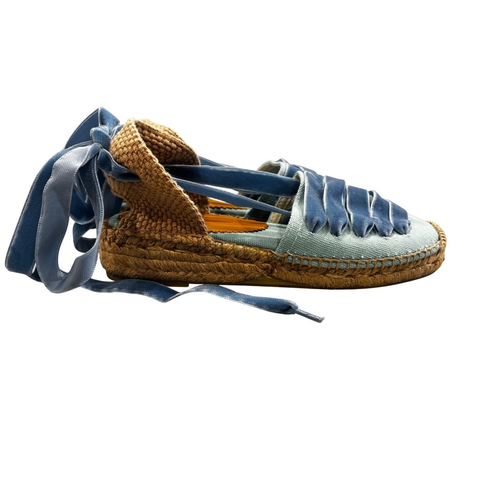 Penelope Chilvers Low Valenciana Dali‎ Espadrilles Sky/Blue Velvet Anthropologie - Picture 8 of 13